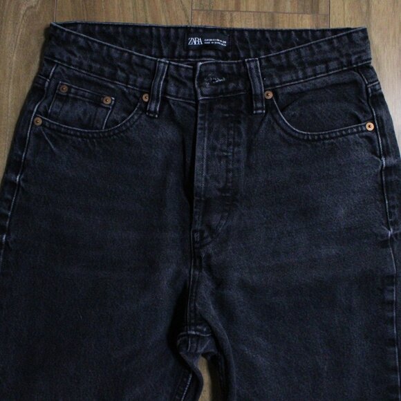 ZARA Womens Black Jeans Size 6 Classic Denim - Picture 4 of 11